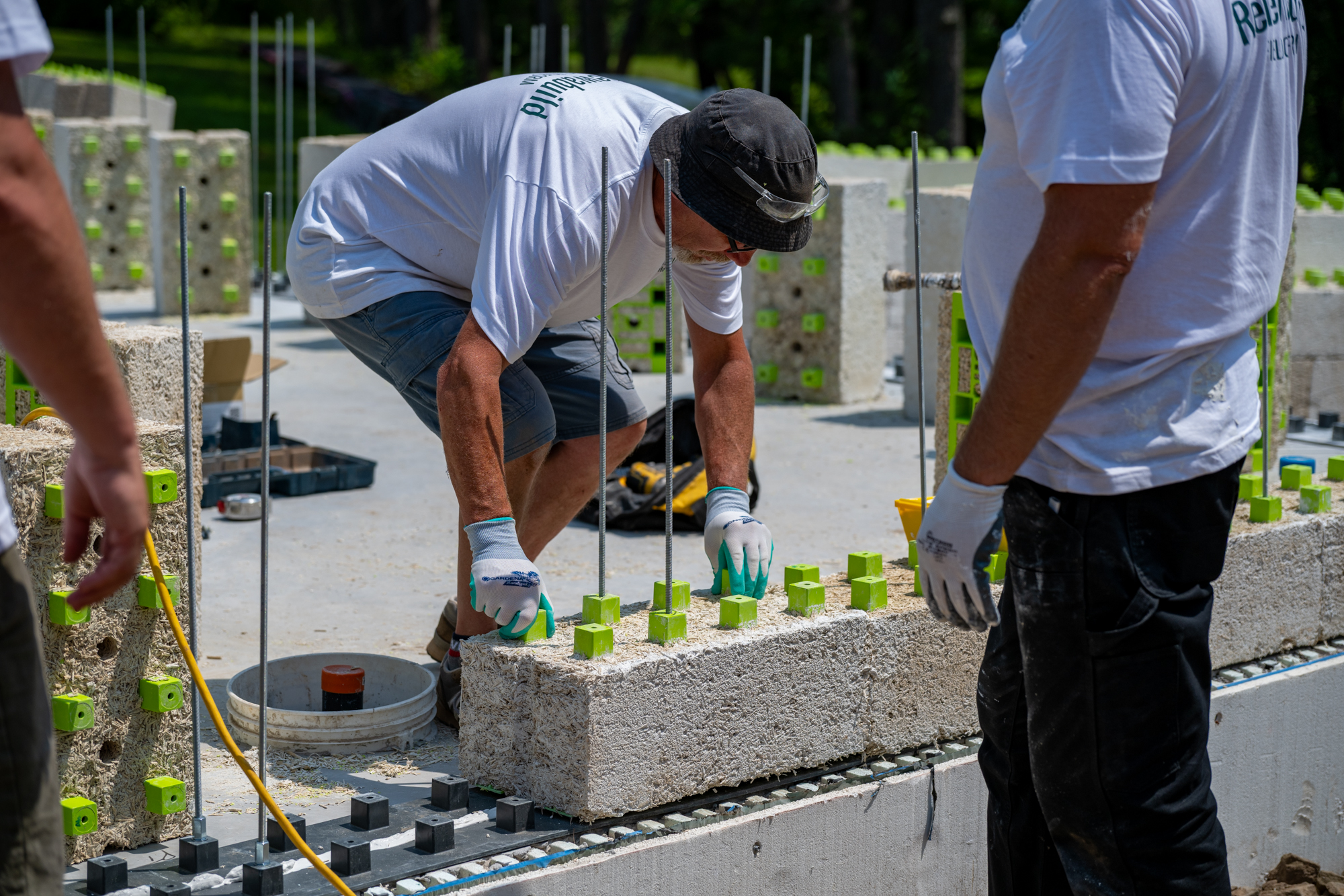Post-tensioning a Renewabuild wall