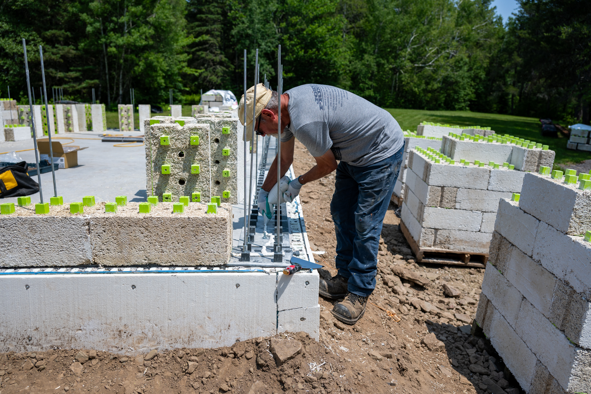 Setting the base of a Renewabuild wall